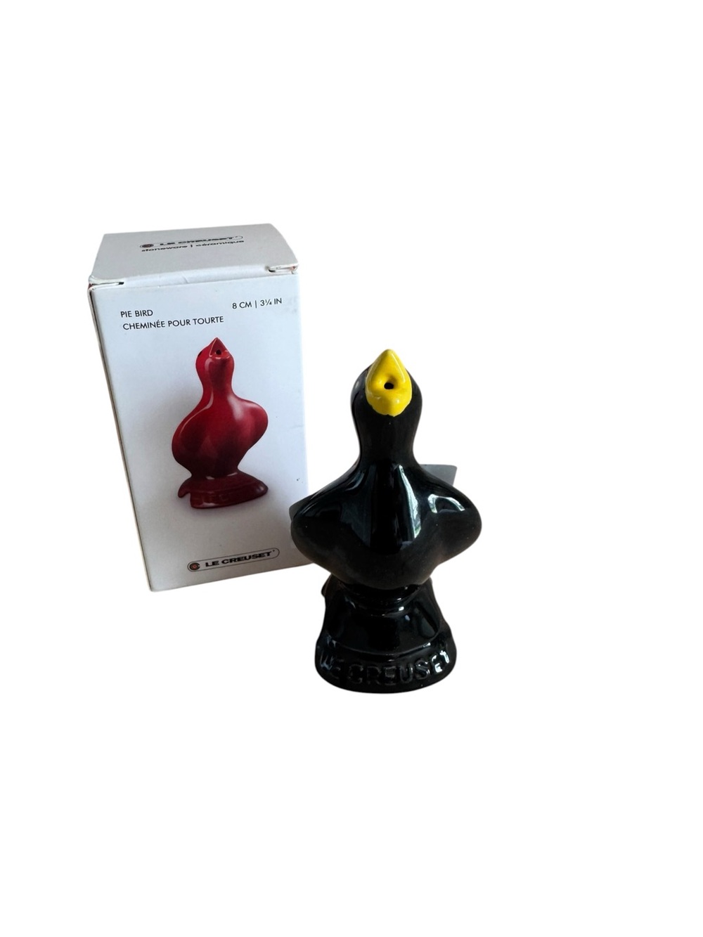 NWT Le Creuset Stoneware Black Pie Bird